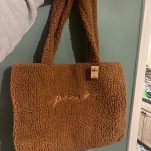 NWT PINK Sherpa tote bag